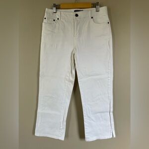 Contrast Jeans White Capri Jeans
